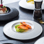 volcanic rock textured ceramic plate